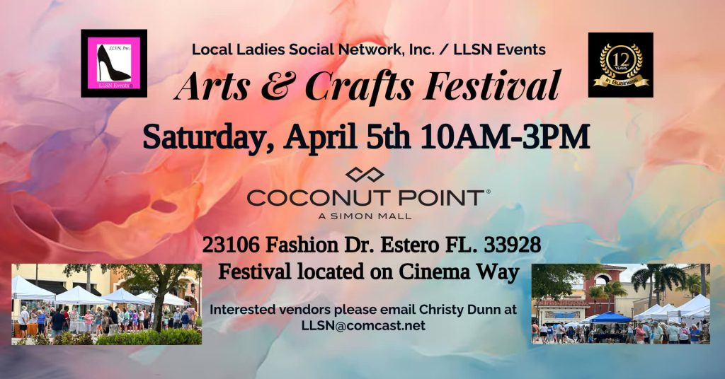 Arts & Crafts Festival at Coconut Point- April 6th