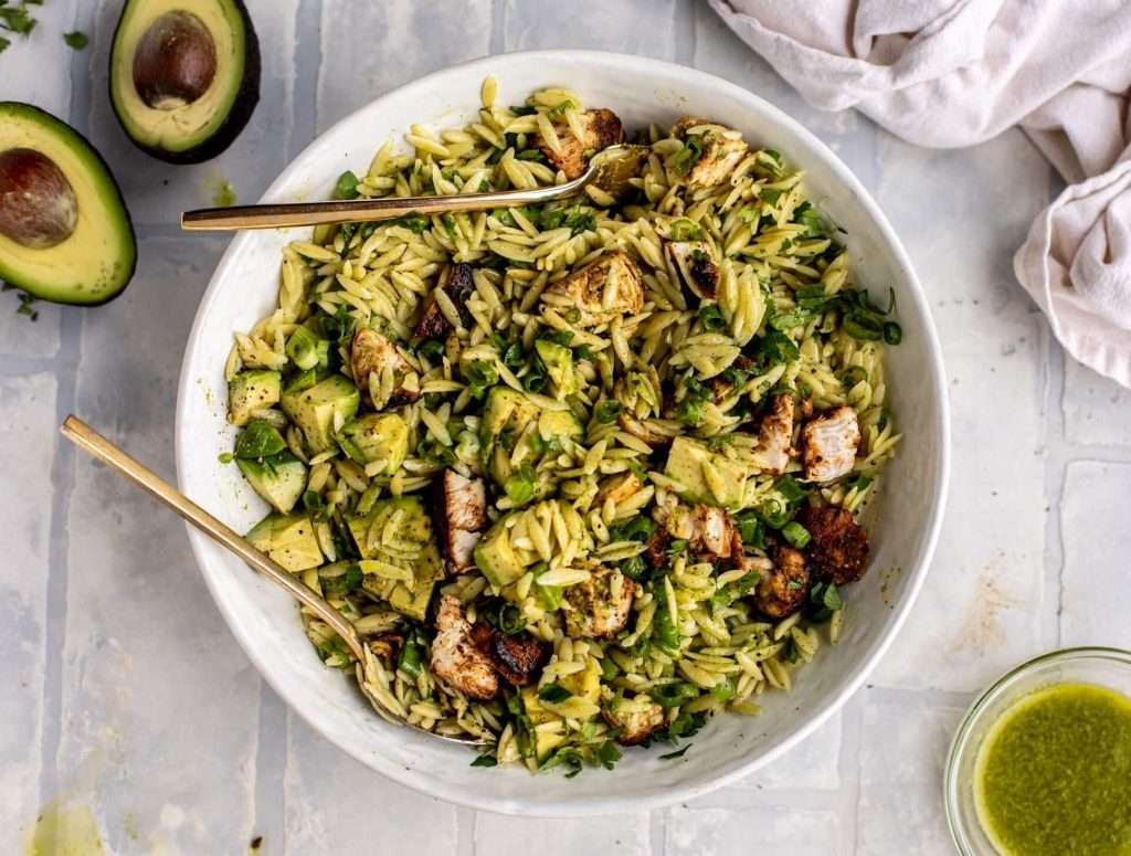 Grilled Chicken & Avocado Orzo Salad
