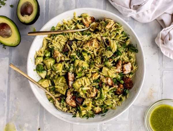 Grilled Chicken & Avocado Orzo Salad